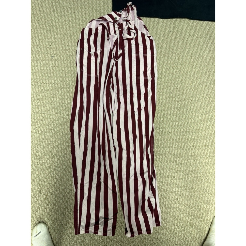 Game Bibs Adult Unisex Overalls XL Maroon White Stripe Fan Gear Tailgate College - Picture 8 of 8